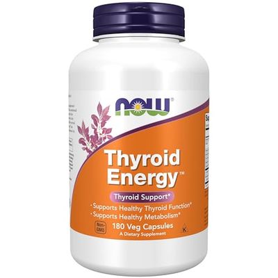 NOW Foods Supplements, Thyroid Energy , Iodine and Tyrosine plus Selenium, Zinc and Copper, 180 Veg Capsules