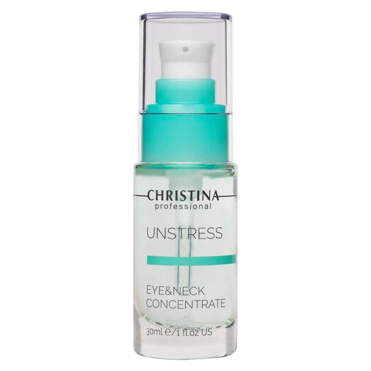 -CHRISTINA- Unstress Eye and Neck Concentrate Hydrating Peptide Serum for Face Soothing Relief and Softening Effect Face Serum Balances Skin Microflora 1 fl. oz (30 ml)