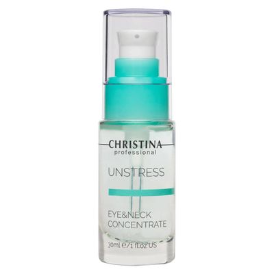 -CHRISTINA- Unstress Eye and Neck Concentrate Hydrating Peptide Serum for Face Soothing Relief and Softening Effect Face Serum Balances Skin Microflora 1 fl. oz (30 ml)