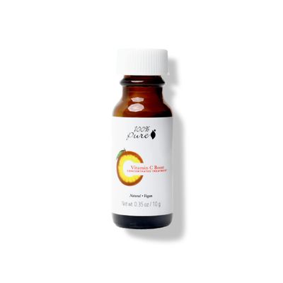 100 PURE Vitamin C Boost Powder to Serum Rejuvenate Face Firming Antioxidants Hyaluronic Acid Illuminating Vibrant Facial Skin Care - Vegan - .35oz