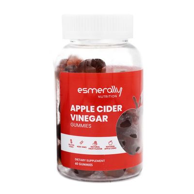 Esmerally - Apple Cider Vinegar Gummies - 60 Gummies - Vitamins - Natural Fruit Flavor - Gluten Free Non GMO - Vitamin B12