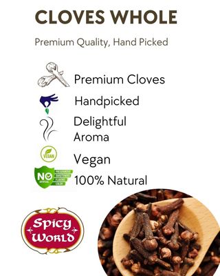 Spicy World Whole Cloves Bulk 14 Oz Bag - Premium Quality - Great for Foods, Clove Tea, Clove Pomander Balls Potpourri - Aromatic Richly Flavored Cloves Whole