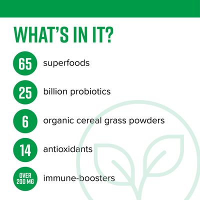 Vibrant Health, Green Vibrance, Includes 65 Plant-Based Superfoods, 25 Billion Probiotics, Fiber, Adaptogens Enzymes, 83 Servings
