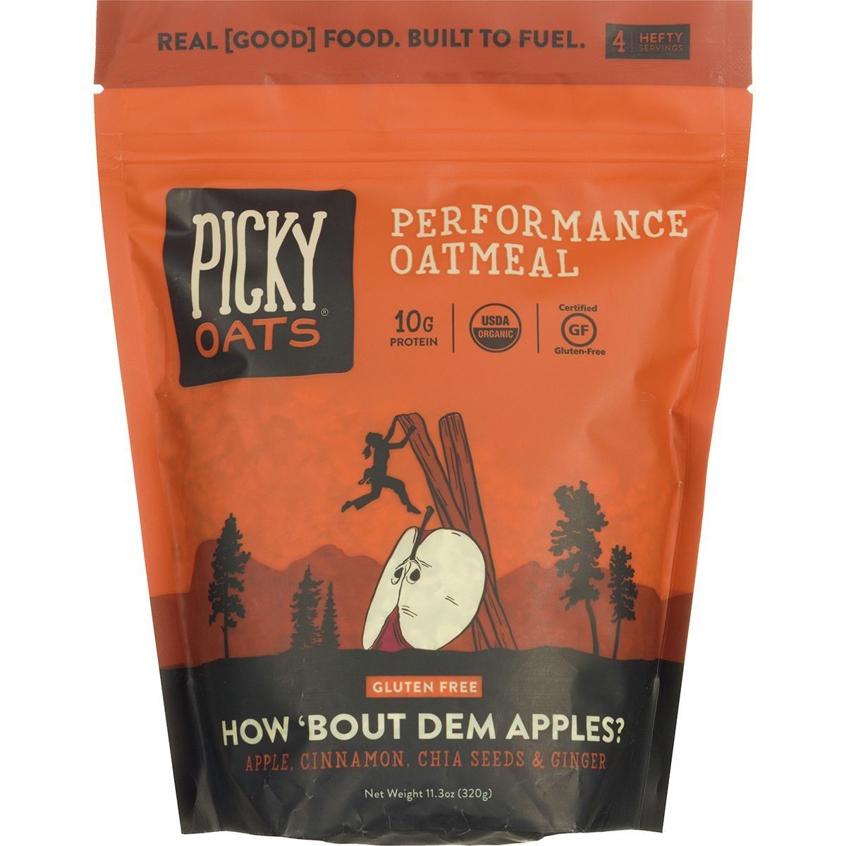 Picky Bars Picky Oats Performance Oatmeal with Protein, How Bout Dem Apples, 19.9 Oz (8 Servings)