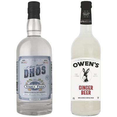 Dh s Handcrafted Non-Alcoholic Vodka 750 ML Bottle w Owen s Mixers Ginger Beer 750 ML Bottle - Keto-Friendly, Zero Sugar, Zero Calories, Zero Proof - Perfect for Mocktails - Made in USA