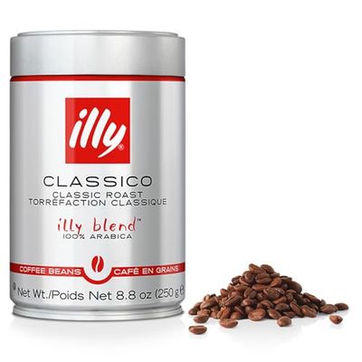 Illy Classico Whole Bean Coffee, Medium Roast, Classic Roast With Notes Of Caramel, Orange Blossom And Jasmine, 100 Arabica Coffee, No Preservatives, 8.8 Ounce Can (Pack Of 1)