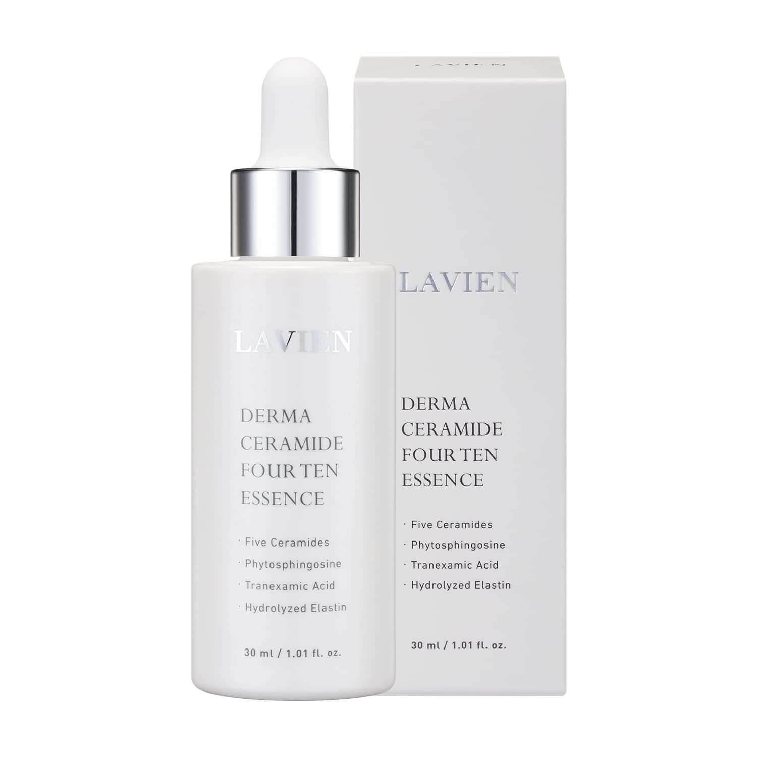 LAVIEN Derma Ceramide Four Ten Essence - Hydrating Korean Facial Essence with tranexamic acid - Wrinkle Skin Texture Improvement Skincare - Suitable for All Skin Types - 1.01 fl. oz. 30ml