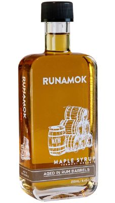 Runamok Maple Rum Barrel Aged Maple Syrup - Authentic Pure Maple Syrup Organic Non-Alcoholic Natural Sweetener Vermont Maple Syrup Great for Ice Cream As Pancake Syrup 8.45 Fl Oz (250mL)