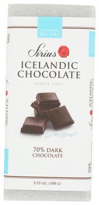 Sirius Icelandic 70 Dark Chocolate Bar with Sea Salt 3.53 OZ