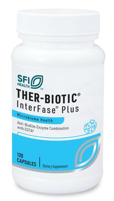 Klaire Labs SFI Health Ther-Biotic Interfase Plus - Anti Biofilm Enzymes with EDTA to Support Gut Flora, Toxin Cleanse Full Body Detox - Promote Biofilm Matrix Disruption (120 Capsules)