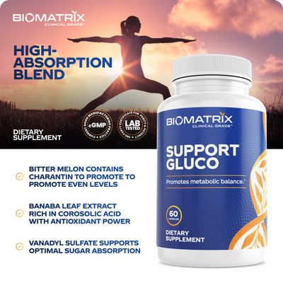 BioMatrix Metabolism Supplement for Men and Women, Cinnamon, Gymnema, Lipoic Acid, Vanadyl Sulfate, Chromium Picolinate, Bitter Melon (60 Capsules)