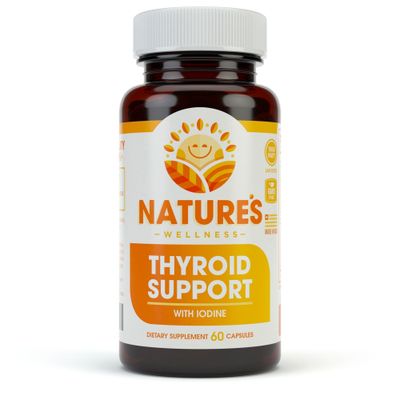 Thyroid Support Complex With Iodine For Energy Levels, Weight Loss, Metabolism, Fatigue Brain Function - Natural Health Supplement Formula: L-Tyrosine, Selenium, Kelp, Bladderwrack, Ashwagandha, etc