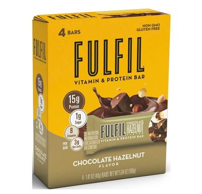 Fulfil Chocolate Hazelnut Vitamin Protein Bar - Pack of 4 Bars