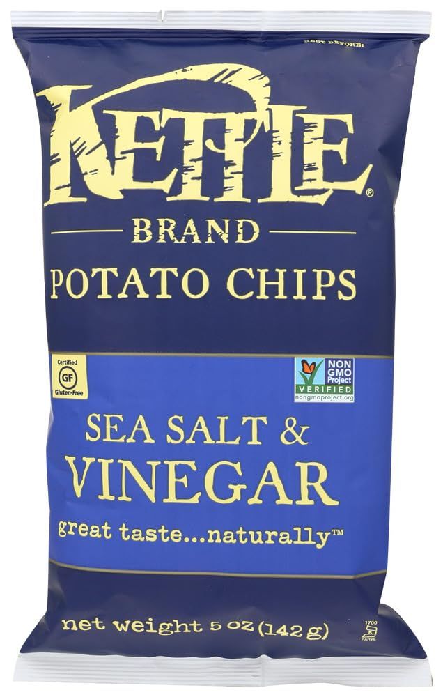 Kettle Foods, Potato Chips, Sea Salt Vinegar, 5 oz (142 g)(Pack of 3)