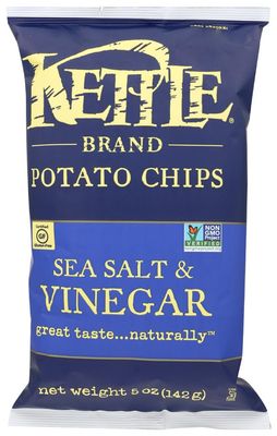Kettle Foods, Potato Chips, Sea Salt Vinegar, 5 oz (142 g)(Pack of 3)