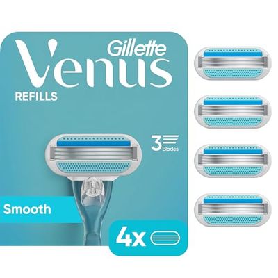 Gillette Venus Women&#39;s Original 3 Blade Razor Refills, 4 Count (Packaging May Vary)