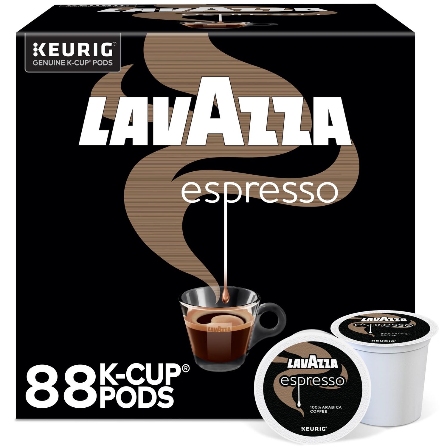 Lavazza Espresso, Single-Serve Keurig K-Cup Pods, Medium Roast Coffee, 88-Count Box (4 Packs of 22)
