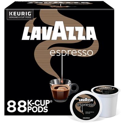 Lavazza Espresso, Single-Serve Keurig K-Cup Pods, Medium Roast Coffee, 88-Count Box (4 Packs of 22)