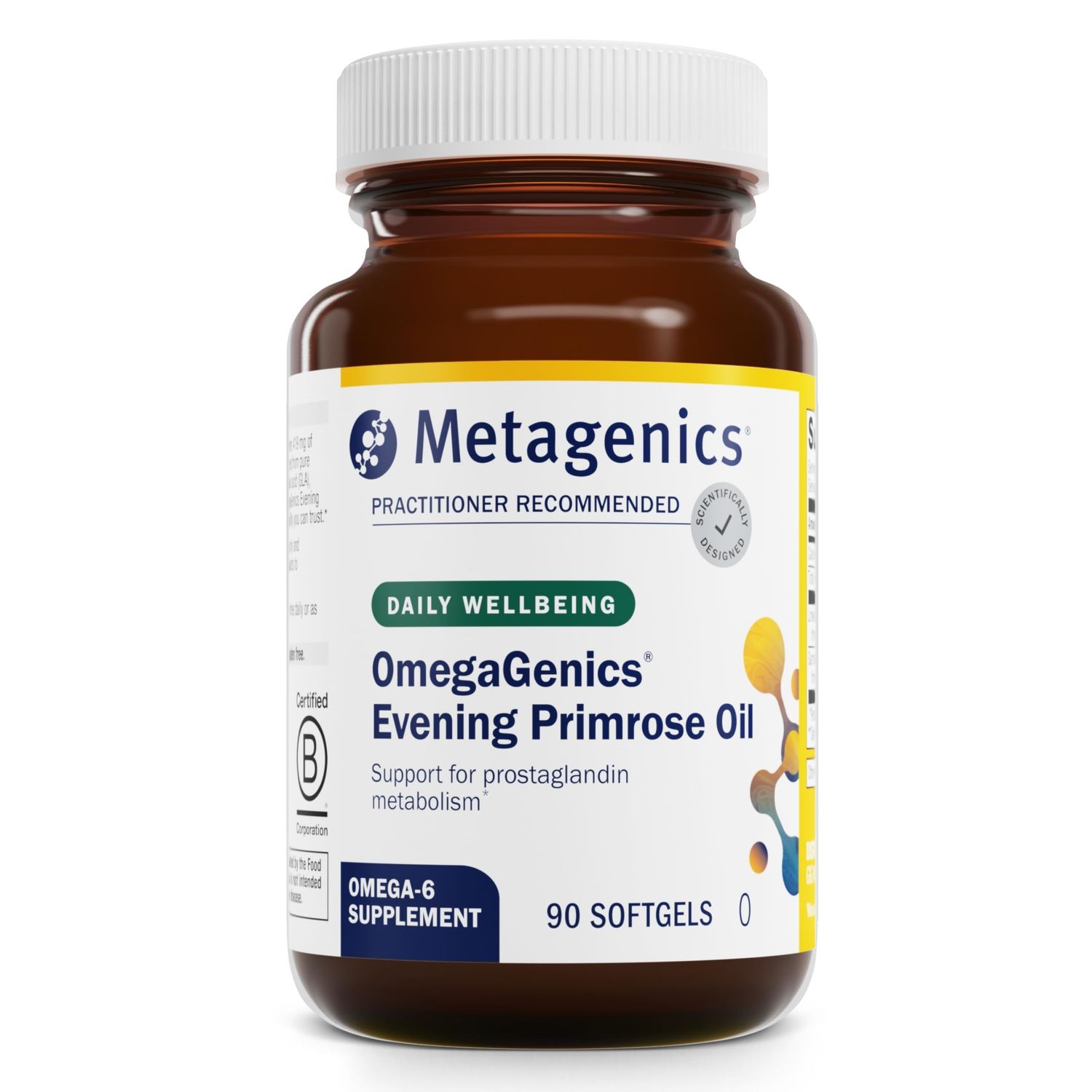 Metagenics OmegaGenics Evening Primrose Oil - High Potency - Supports Prostaglandin Metabolism Cellular Health - Gamma-Linolenic Acid (GLA) Supplement - Non-GMO Gluten-Free - 90 Softgels