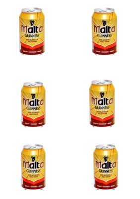 Malta Guiness Non Alocholic Drink, 330ml Can (Pack of 6)