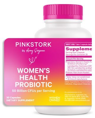 Pink Stork Women&#39;s Probiotics for Vaginal Health - 50 Billion CFUs, pH Balance, Urinary Tract, Gut Flora Immune Health, Digestive Health - Vaginal Odor Healthy Microbiome - 5 Strains - 30 Capsules