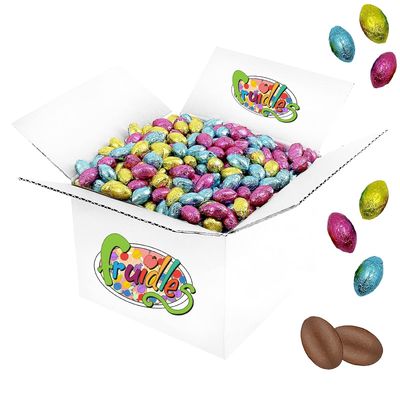 The Dreidel Company Easter Chocolate Eggs, Multicolored Foil Wrapped Milk Chocolate In Easter Egg Box, Party Favors (5 Pounds)