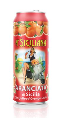 A&#39; Siciliana Sicilian Sparkling Beverage - Refreshing and Delicious Italian Soda made with Sicilian Citrus - Authentic Imported Italian Beverage - Blood Orange Soda 24 Pack of 11.15 fl oz Cans