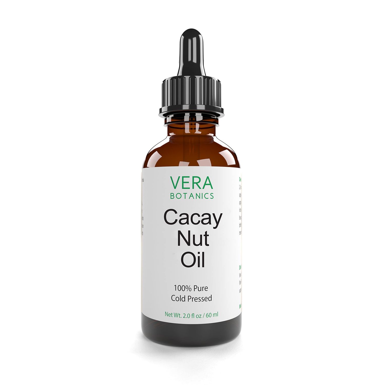 Vera Botanics CACAY NUT OIL 100 Pure Natural, Unrefined, Cold-Pressed For Face, Dry Skin, Nails, Lips, Body Hair - Reduce Hair Breakage, Appearance of Scars from Psoriasis, Eczema Acne