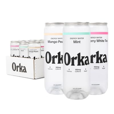 Orka Energy Water - Sugar-Free, Zero-Calorie, Non-Carbonated Caffeinated Water (12oz Cans, Variety Pack) 150mg Natural Caffeine Natural L-Theanine for Jitter-Free Focus Energy