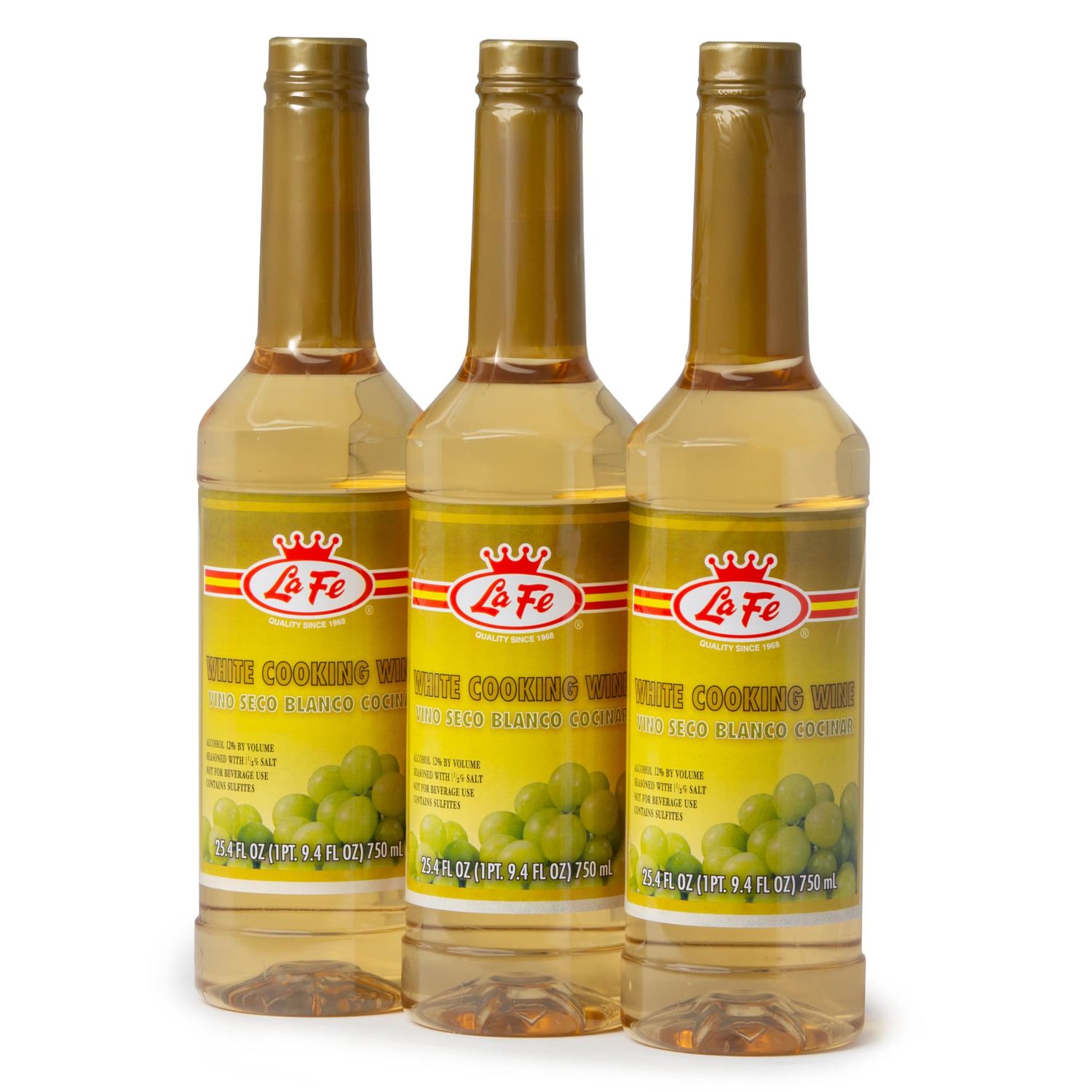 La Fe White Wine Cooking 25.4floz - 3 Pack - Vino Seco Blanco Cocinar - Non Alcoholic Sweet Wine