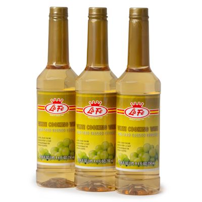 La Fe White Wine Cooking 25.4floz - 3 Pack - Vino Seco Blanco Cocinar - Non Alcoholic Sweet Wine
