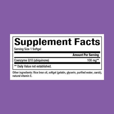 Natural Factors Coenzyme Q10 100 mg, Natural Coenzyme Q10 Supplement for Energy, Heart and Cognitive Support, 120 Softgels