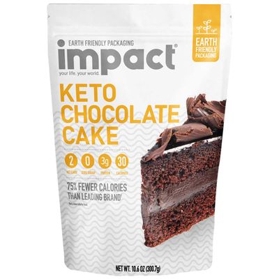 Impact - Cocoa - Keto Chocolate Cake Mix Low-Carb Bliss Moist Decadent Made with Almond Flour Resistant Wheat Starch Ideal for Desserts 10.6oz Pouch