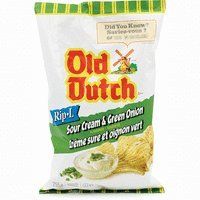 Old Dutch Rip L Potato Chips Sour Cream Green Onion 255g Imported from Canada