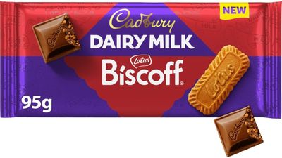 Cadburys Dairy Milk Lotus Biscoff Chocolate Bar, The Classic Creamy Taste with Caramelised Biscuit Pieces, Perfect for Sharing, 95 g (Pack of 1)