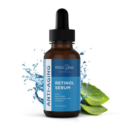 Retinol Serum for Face -Anti Aging Serum Dark Spot Corrector wHyaluronic Acid, Pure Aloe Vera Gel, Vitamin E Oil For Scars Treatment: Target LinesWrinkles, Boost Collagen, Aid Acne Treatment -4oz