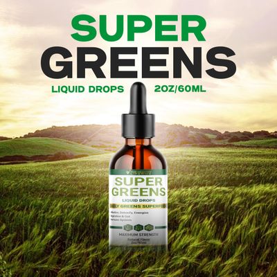 Liquid Super Greens Drops Powerful Antioxidants Immune Support Digestive Health Peppermint Flavor by The Healthy Life for Me 2oz - 30 Day Supply