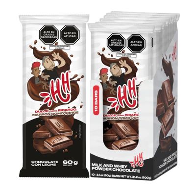 NEGUSA ME GUSTA Milk Chocolate Bar HH - Creamy Smooth 60g Bar - Rich Cocoa Flavor with a Velvety Texture - Premium Quality Ingredients (10 Pack, Chocolate)