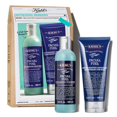 Kiehl&#39;s Essentials Men&#39;s Skincare Gift Set - 75 Value Routine Including Facial Fuel Cleanser and Moisturizer - Awaken Hydrate Skin