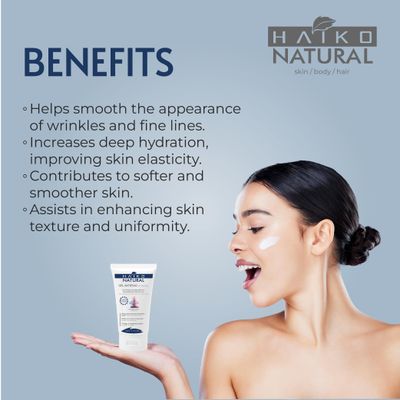 HAIKO NATURAL Anti-Aging Gel Reduces Expression Lines and Restores Skin Smoothness With Seaweed Extract and Vitamin A E 1.7 FL.OZ 50g Paraben-Free