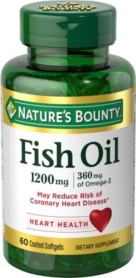 Nature s Bounty Fish Oil, 1200mg, 360mg of Omega-3, 60 Odorless Softgels (Packaging May Vary)
