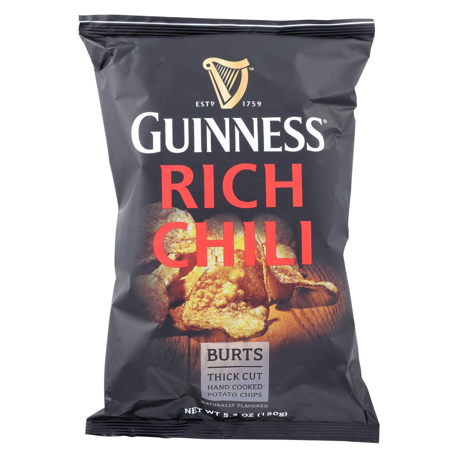 Burt&#39;s Guinness Rich Chili Thick Cut Potato Chips, 5.3 Ounce