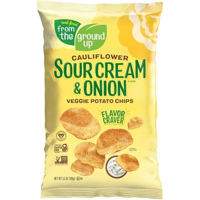 Real Food From The Ground Up Cauliflower Chips - 6 Pack Snack Bags (Sour Cream Onion, 6 Pack)