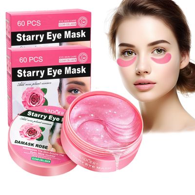 Lktvys Advanced Eye Patches for Dark Circles Rose 2 Pack, Hydrating Soothing Eye Mask Skincare, Anti-Aging Collagen Eye Gel, Under Eye Patches for Puffiness Alcohol-free Phthalates-free