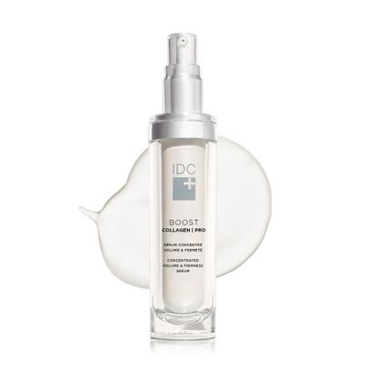 IDC Dermo Boost Collagen Pro Anti Aging Serum - 1 fl oz - Eyes, Face And Neck Firming Serum For All Skin Types - Lightweight Facial Serum With Hyaluronic Acid And 17 Pro Collagen Complex Boosters