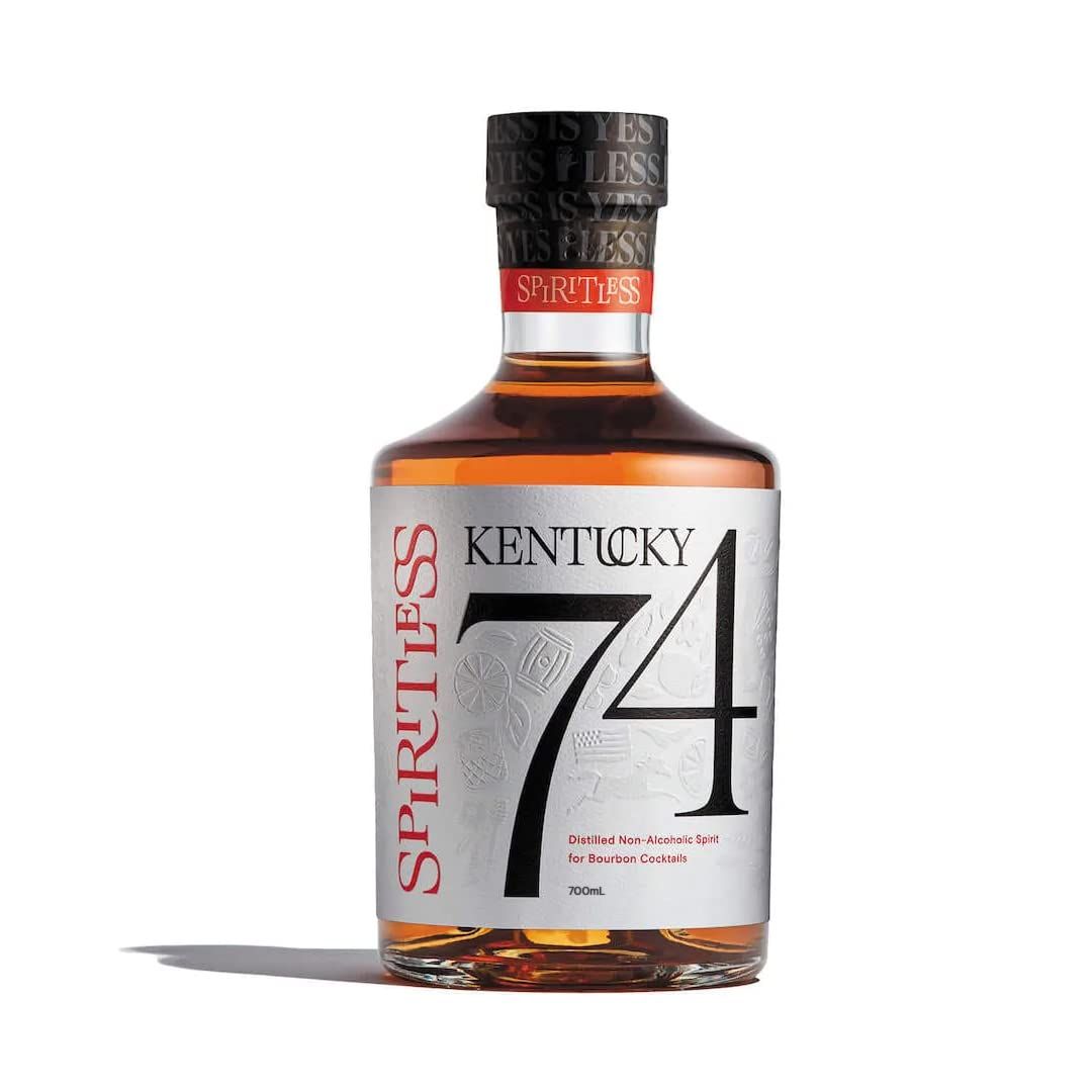Kentucky 74 Non-Alcoholic Bourbon Whiskey, Award-Winning Alcohol-Free Spirit for Cocktails, 700ml Bottle