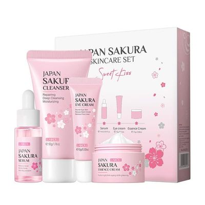 1 Pack Skin Care Set, Containing Deep Cleansing Facial Cleanser Hydrating Facial Cream Skin Refining Facial SerumFirming Eye Cream, Smoothing Fine Lines