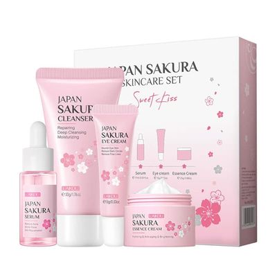 1 Pack Skin Care Set, Containing Deep Cleansing Facial Cleanser Hydrating Facial Cream Skin Refining Facial SerumFirming Eye Cream, Smoothing Fine Lines