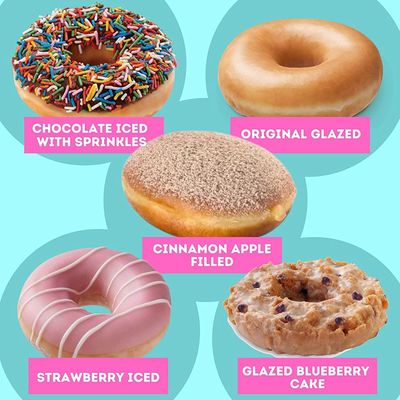 Sweetzo - Krispy Kreme Jelly Beans Candy Single Serving Bags, Assorted Donut Flavored Chewy Candies and Fat Free Treats, Jelly Bean 1.0 Ounce Bag, Pack of 6