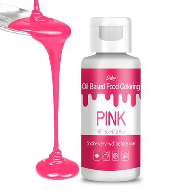 Oil Based Food Coloring for Chocolate - Vivid Food Coloring Set for Candy Melts, Baking, Cake Decorating, Fondant - Fat Soluble Food Color Dye for Icing, Cookie, Crafts - 2 fl.oz 60ml Bottles (Pink)